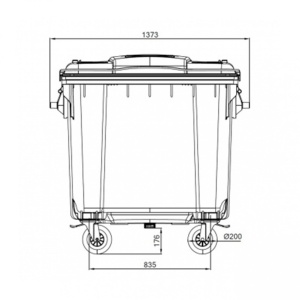 Container plastic albastru colectare selectiva 1100 litri - Img 2