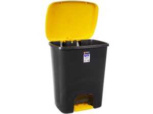 Cos colectare selectiva din platic cu pedala MZED1470G 70 litri H-75cm (Galben) - Img 2