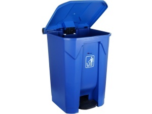 Cos gunoi colectare selectiva cu pedala Meco 45 litri Albastru - Img 2