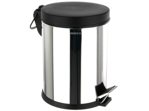 Cos gunoi inox lucios capac negru Meco 5litri Q20 H-28cm