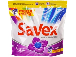 Detergent pentru masina de spalat Savex 64 capsule Color - Img 1