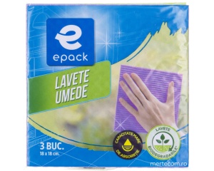 Lavete umede biodegradabile Epack 18x18cm 3buc