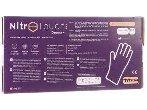 Manuși nepudrate Nitril Examinare Nitro Touch Derma Plus Albastre (100buc/cutie) marime M - Img 2