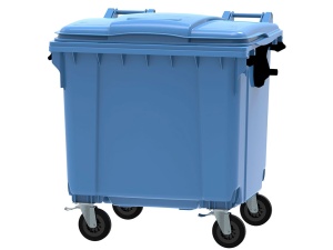 Container plastic albastru colectare selectiva 1100 litri