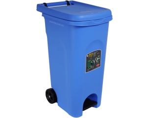 Cos pubela colectare selectiva cu pedala Urban 80litri H80cm (Albastru)