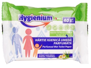 Hartie igienica umeda Hygienium 40 bucati (Aloe vera si musetel)