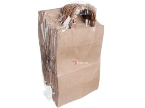 Pungi hartie natur cu maner 26x17x28cm 50bucati