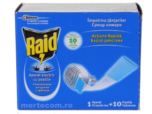 Set aparat electric si pastile laminate Raid