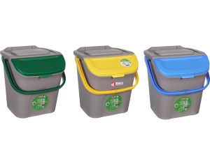 Set cosuri gunoi colectare selectiva Eco Way 3 x 28 litri H-41 cm