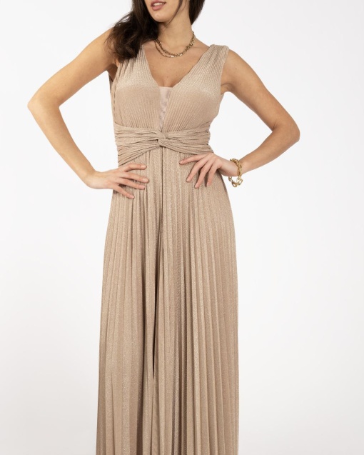 Rochie , Maxi, Eleganta si evazata, Decolteu, Mud
