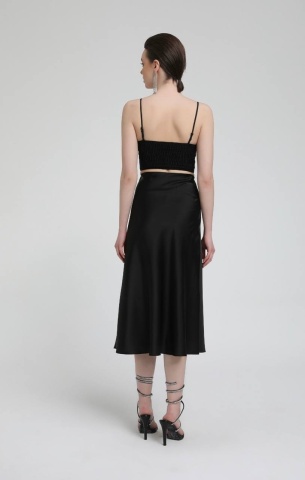Fusta din satin Flame, Negru engros - Img 2
