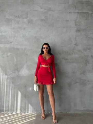 Rochie part dress Roxy, Rosu - Img 2