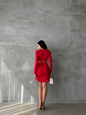 Rochie part dress Roxy, Rosu - Img 3