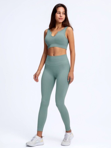 Compleu sport modelator din două piese Cyan, Turcoaz engros - Img 4