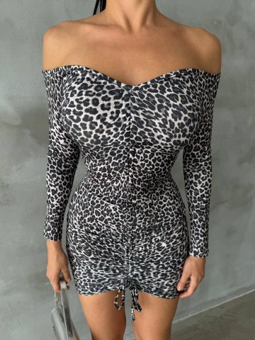 Rochie part dress Lola, Leopard Print - Img 2
