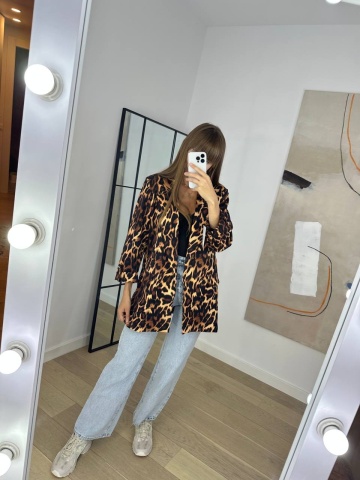 Sacou casual, Elegant, Leopard Print - Img 1