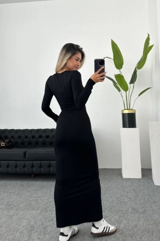 Rochie maxi lunga pe corp Luna, Negru engros - Img 3