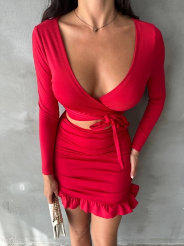 Rochie part dress Roxy, Rosu - Img 1
