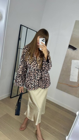 Sacou casual cu cordon, Zebra Print - Img 5