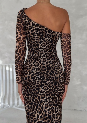 Rochie modelatoare cu poliamida Chloe, Leopard Print - Img 2