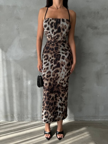 Rochie part dress Bella, Leopard print - Img 1