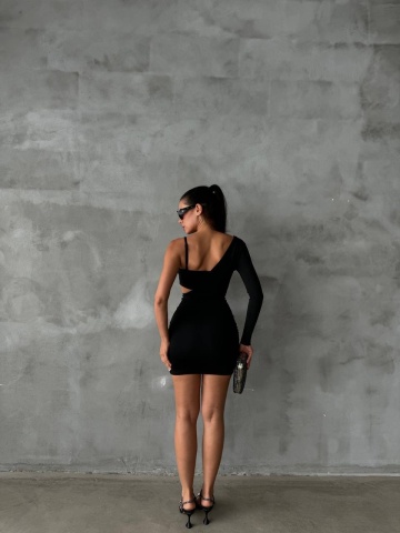 Rochie part dress Mila, Negru - Img 4