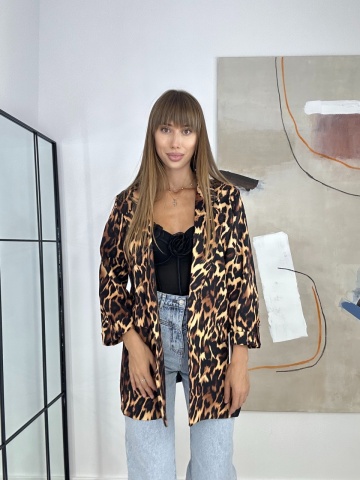 Sacou casual, Elegant, Leopard Print - Img 3
