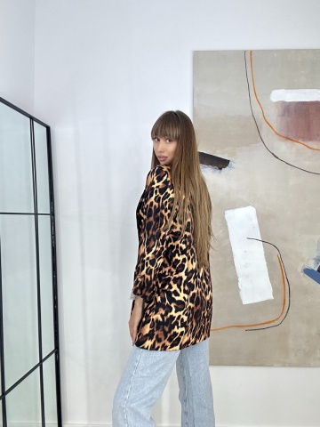 Sacou casual, Elegant, Leopard Print - Img 4