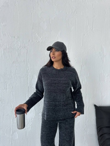 Costum tricot 2 piese Molly, Denim - Img 2