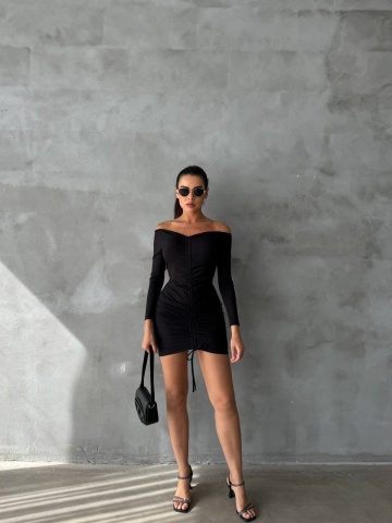 Rochie part dress Lola, Negru - Img 3