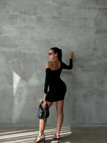 Rochie part dress Sophie, Negru - Img 4
