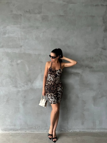 Rochie part dress Chloe, Leopard Print - Img 2