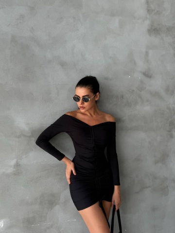 Rochie part dress Lola, Negru - Img 4