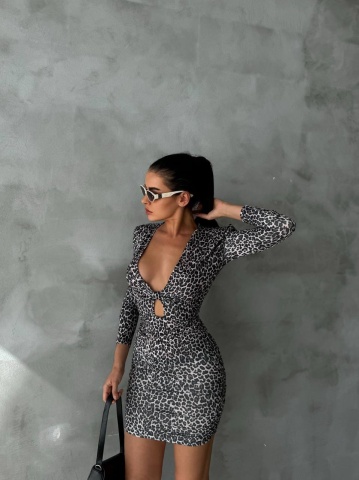Rochie part dress Sophie, Leopard Print - Img 2