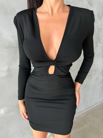 Rochie part dress Sophie, Negru - Img 1