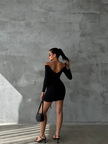 Rochie part dress Lola, Negru - Img 5