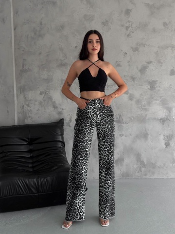 Blugi evazați,Leopard Prind - Img 2