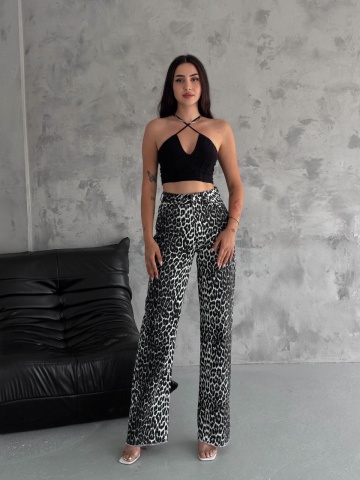 Blugi evazați,Leopard Prind - Img 5