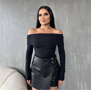 Bluza mulata cu umerii goi Lolo, Negru - Img 3