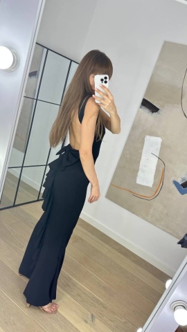 Rochie lunga cu spatele gol, Negru - Img 2