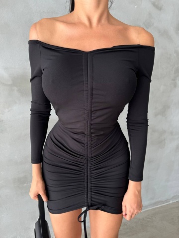 Rochie part dress Lola, Negru - Img 6