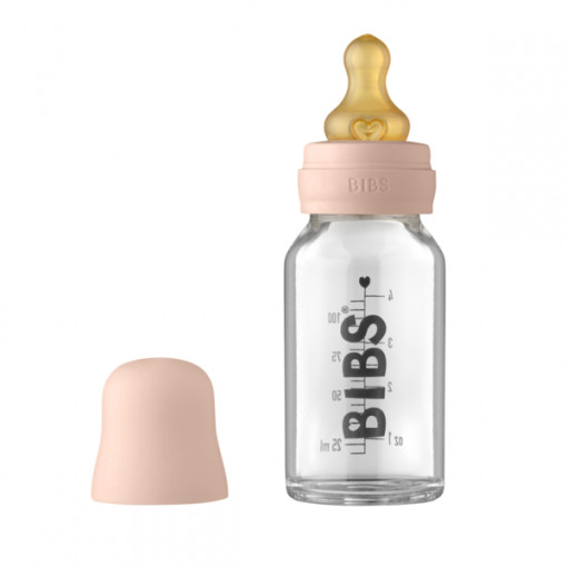 BIBS - Set complet biberon din sticla anticolici, 110 ml, Blush