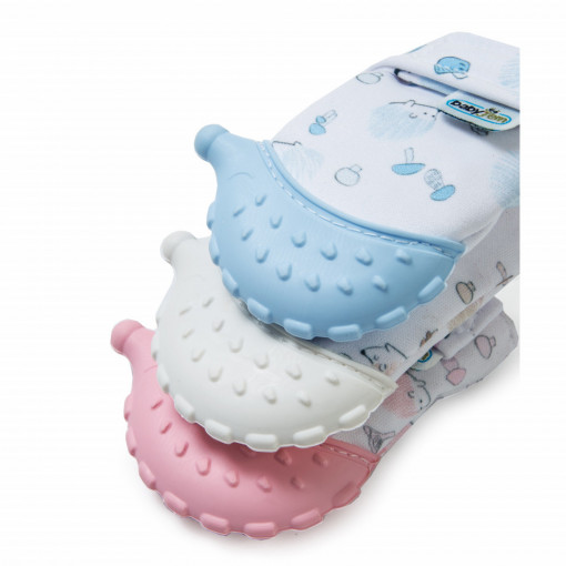 Manusa bebelusi pentru dentitie Scratch Gloves (Culoare: Roz)