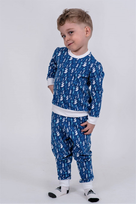 Pijama baieti glow in the dark, Brumy B016, albastru, 98 cm , 3 ani
