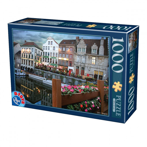Puzzle Gent, Belgia, pe înserat - Puzzle adulți 1000 piese