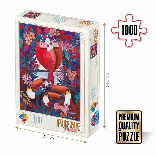 Puzzle Kürti Andrea - Puzzle adulți 1000 piese - Tropical - Păsări exotice
