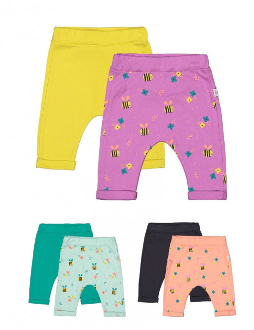 Set de 2 perechi de pantaloni Albinute pentru bebelusi, Tongs baby (Culoare: Roz aprins, Marime: 9-12 luni)