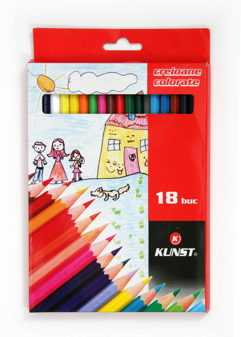 Creioane Colorare Kunst 20.5x13.5x1 cm 0.09 kg mina moale si rezistenta multicolor