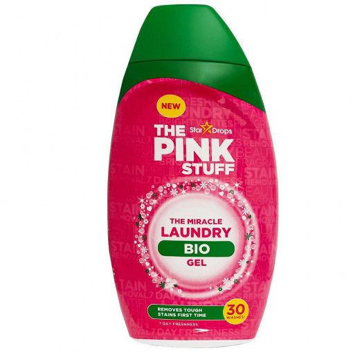 Detergent gel BIO "miraculos" impotriva petelor pentru haine 30 spalari 960ml, THE PINK STUFF