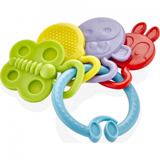 Jucarie dentitie Rattle Teether BabyJem (Culoare: Rosu)